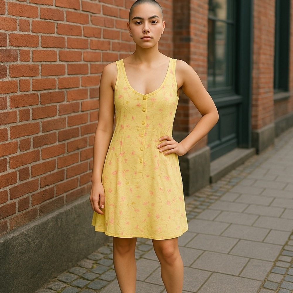 NWT BP Yellow Floral Button-Down Dress XS